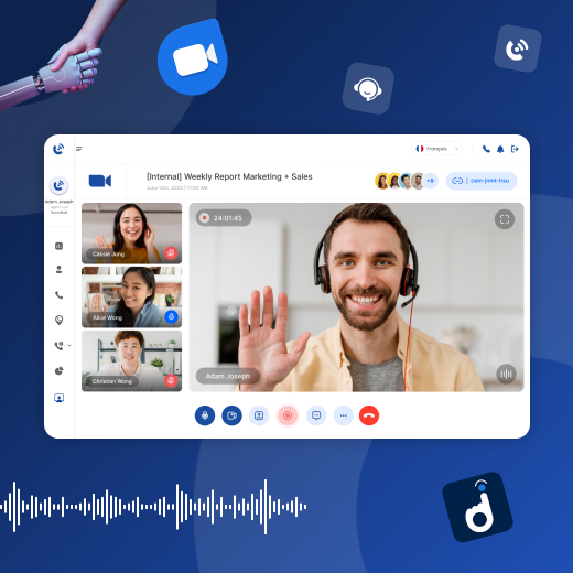 Retranscription audio et visioconférence d'entreprise